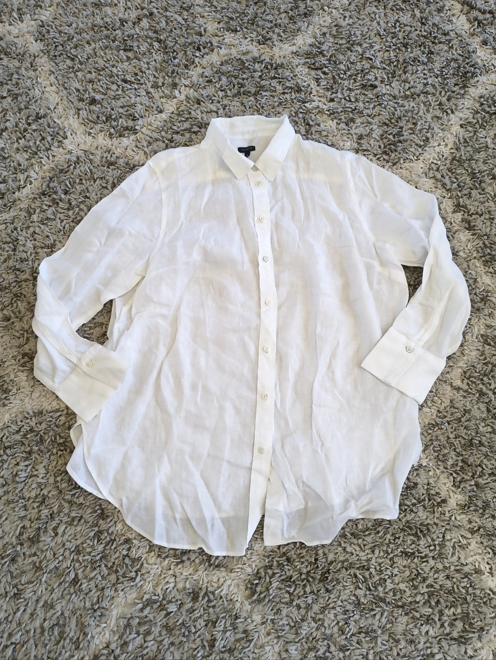 Talbots 100% Linen Oversized Button Up Long Sleeve Shirt - Picture 2 of 5